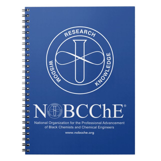 NOBCChE Blue Spiral Note - vit Logotyp Anteckningsbok (Framsidan)