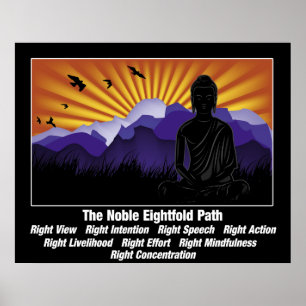 Nobel Eightfold väg Buddha Poster