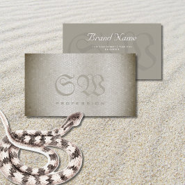 Nobel Silver Snake Mönster Bright Färgad Monogram Visitkort