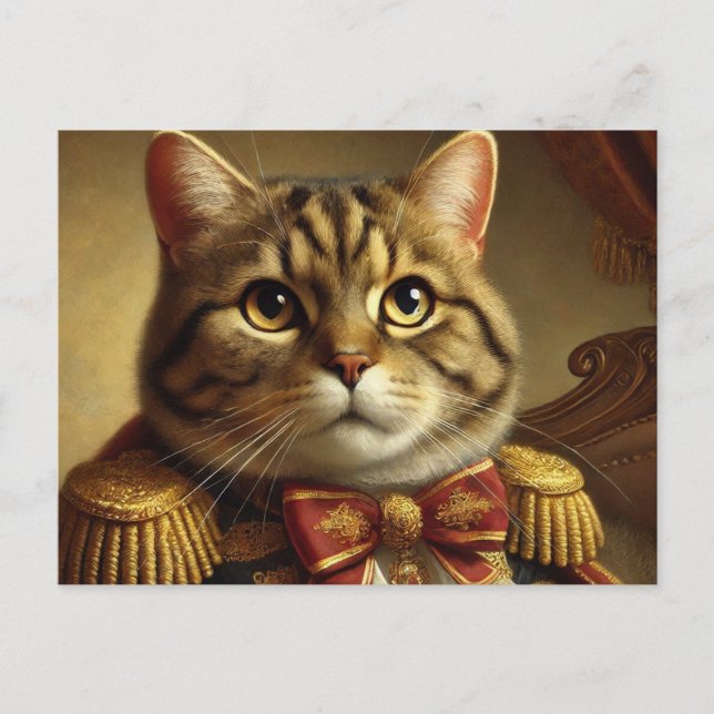 Nobel Välklädd Tabby Katt Postkort Vykort (Framsida)