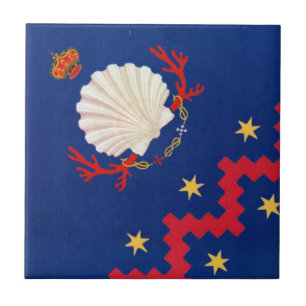 Nobile Contrada del Nicchio (Seashell) Palio Kakelplatta