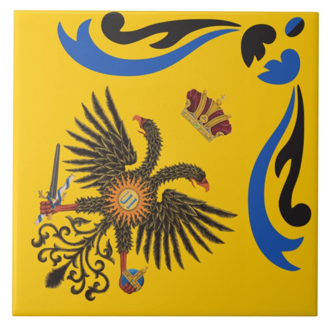 Nobile Contrada dell'Aquila Palio di Siena (Eagle) Kakelplatta (Framsidan)