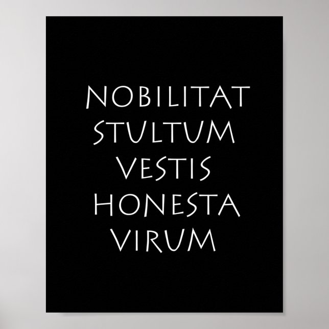 Nobilitat stultum vestis honesta virum poster (Framsidan)