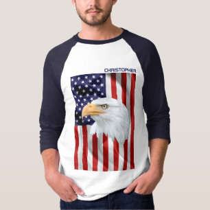 Noble American Eagle, USA flagga, Patriotic T Shirt