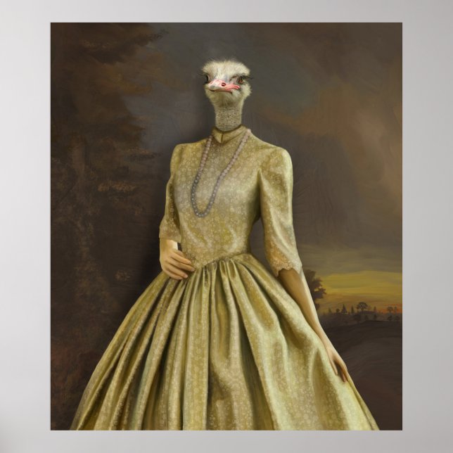 Noble Beasts - Dandy Ostrich Poster (Framsidan)