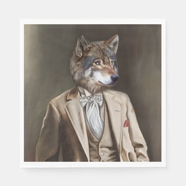 Noble Beasts - Dandy Wolf Pappersservett (Framsidan)