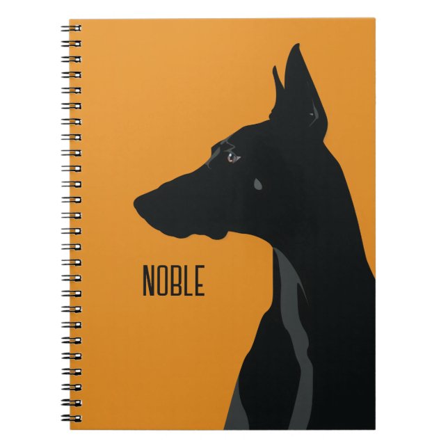 Noble Black Doberman Anteckningsbok (Framsidan)