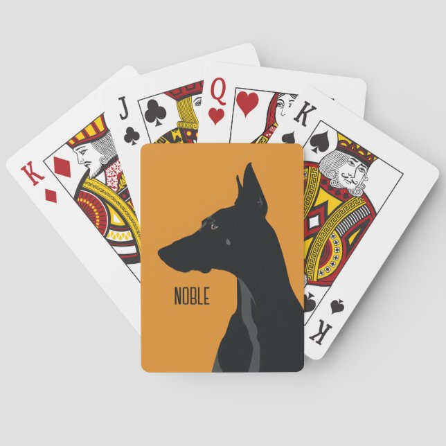 Noble Black Doberman Casinokort (Baksidan)