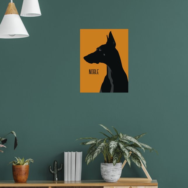 Noble Black Doberman Poster (Vardagsrum 1)