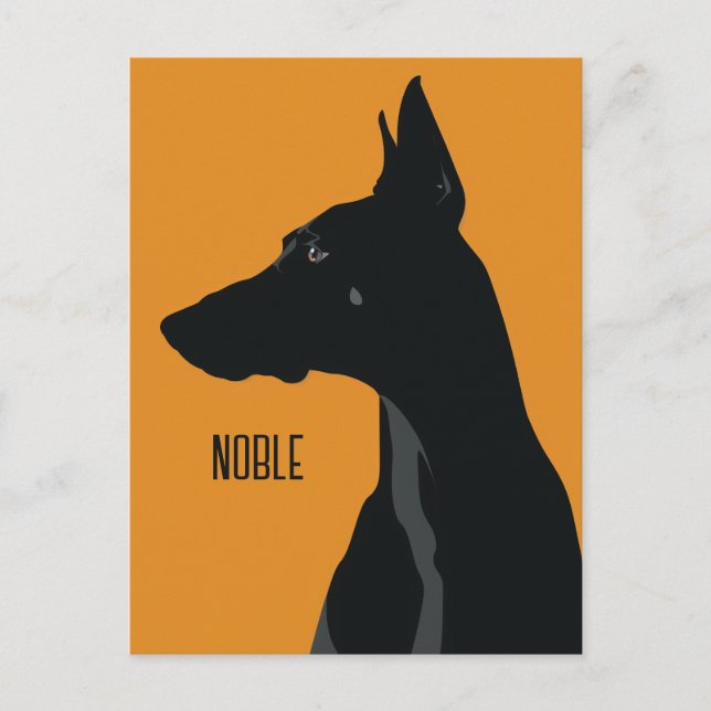 Noble Black Doberman Vykort (Framsida)