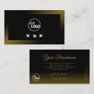 Noble Black Mörk Guld-mousserande diamanter med Lo Visitkort