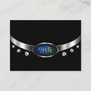 Noble Black och Silver Amulet Blue Grönt Marble Visitkort