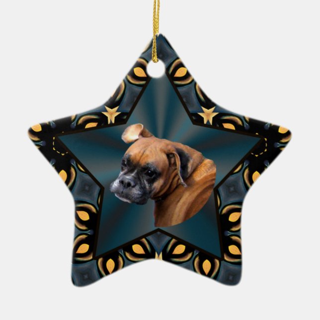 Noble Boxer Hund Star Ornament (Framsidan)
