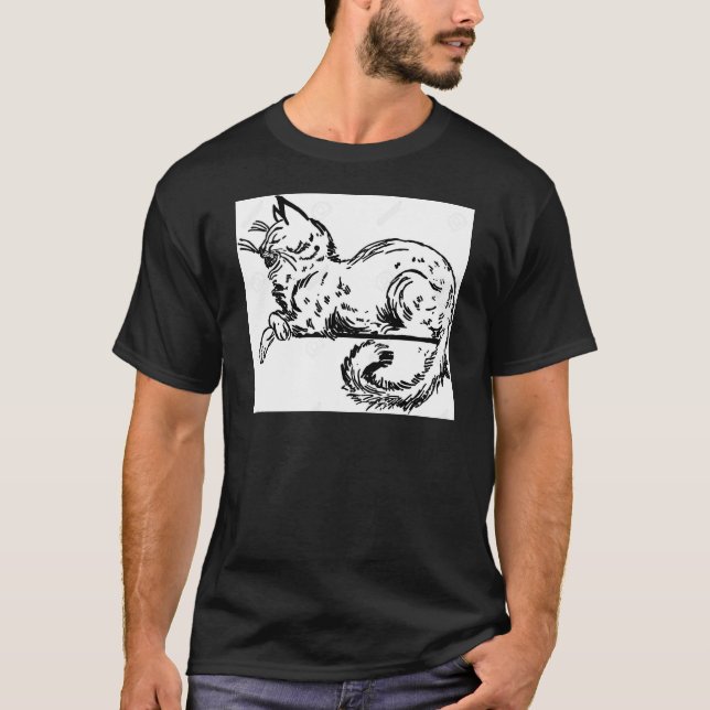 Noble Cat Sitta vid redovisning T-shirt (Framsida)