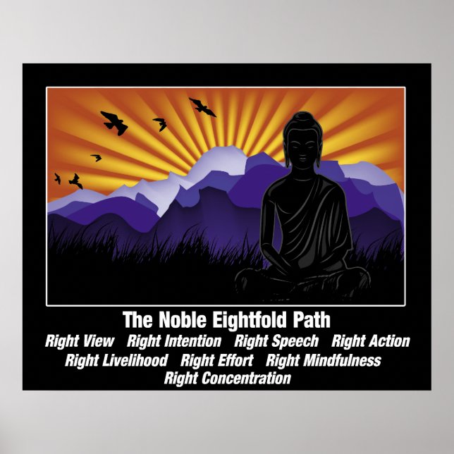 Noble Eightfold Väg Buddha Poster (Framsidan)