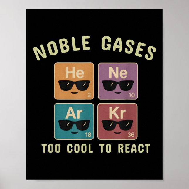 Noble Gases för Coola för att reagera på ett sunt  Poster (Framsidan)