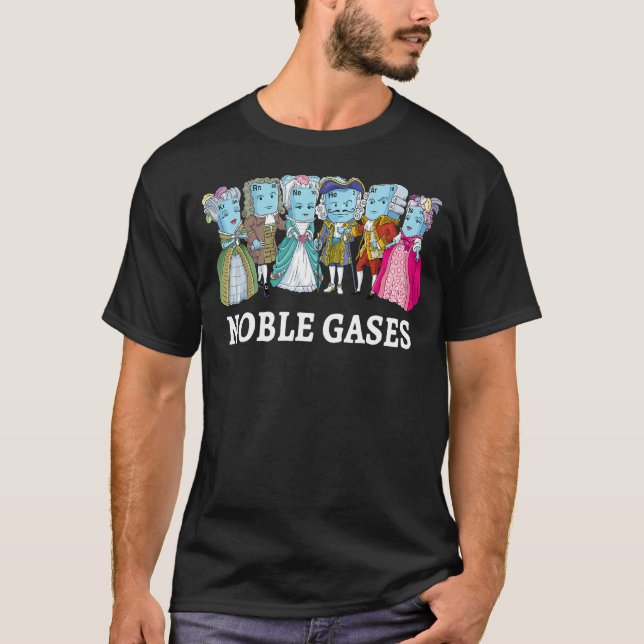 Noble Gases Science Pun Joke Periodic Bord Nerdy T Shirt (Framsida)