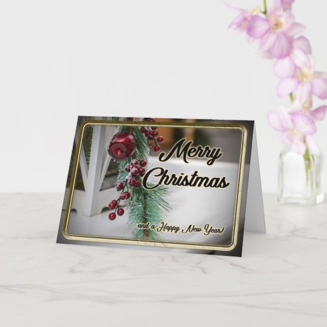 Noble God jul med romantisk dekoration Kort (Orkide)