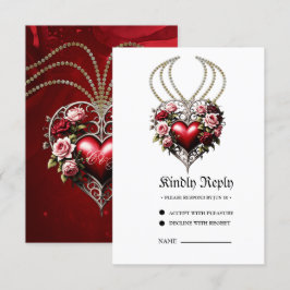 Noble gothic Hjärtat med blommor. OSA Kort