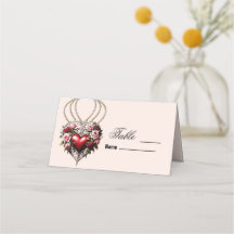 Noble gothic Hjärtat med blommor.