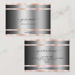 Noble Graphite Silver Shimmery Ro Golden Linjer Visitkort