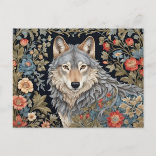 Noble Grått Varg William Morris Inspired Vykort