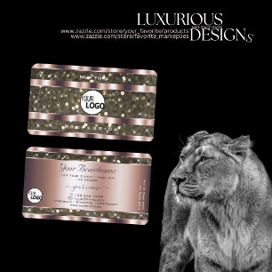 Noble Guld Glitter Gnistra Stars Logotyp Ro Golden Visitkort