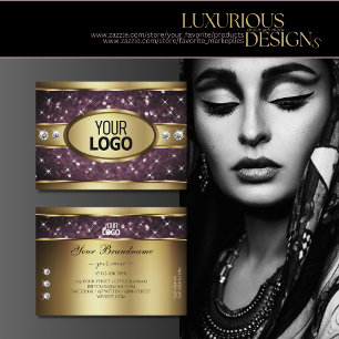 Noble Guld Lila Glitter Spark Stars Judeel Logotyp Visitkort