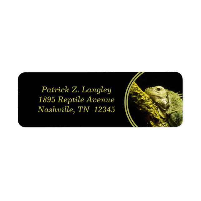 Noble Iguana Returetiketters Returadress Etikett (Framsidan)