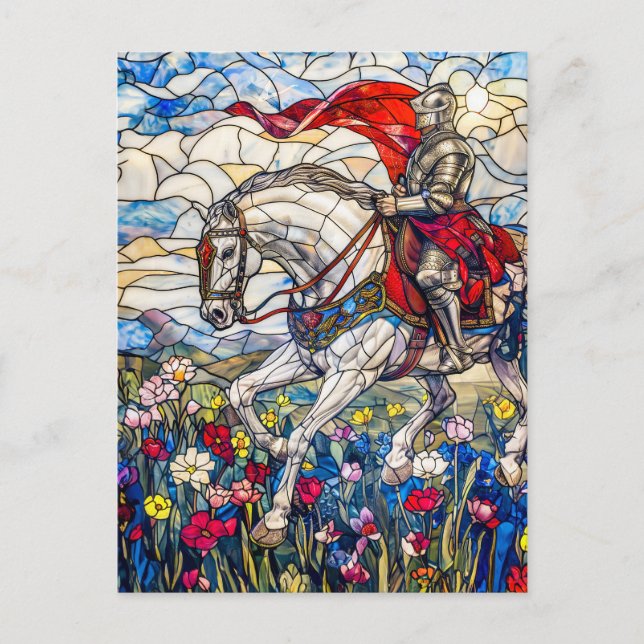 Noble Knight i Armor on Horse Vykort (Framsida)