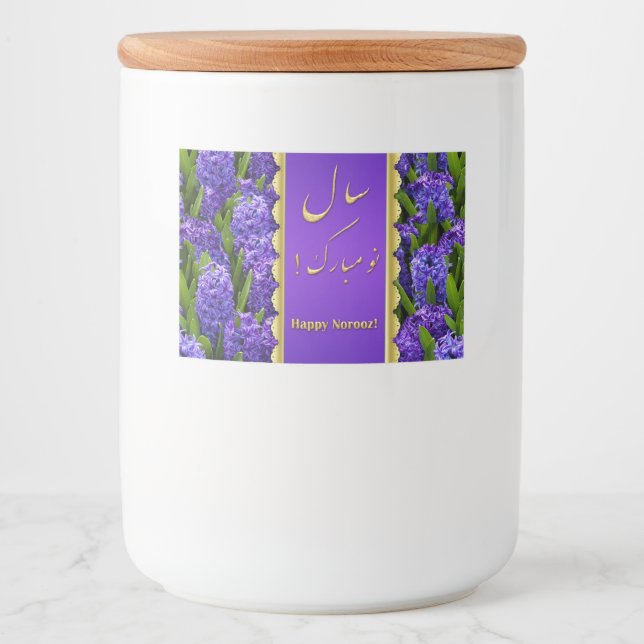 Noble Lycklig Noroz Hyacinths - Food Label Mat Etiketter (Framsida)