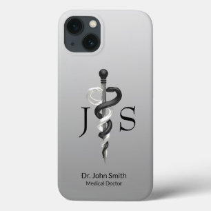Noble Medical Classy Elegant Black White Asclepius