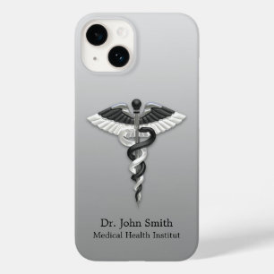 Noble Medical Classy Elegant Black White Caduceus