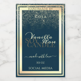 Noble Mörk blått produktförpackningsetikett Guld R Mat Etikett