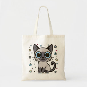 Noble Nora Blommigt Siamese Cat Tygkasse