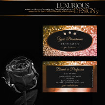 Noble Orange Rosa Ombre Glitter Black and Diamonds