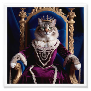 Noble Queen Pet Porträtt - Royal Digital Art Fototryck