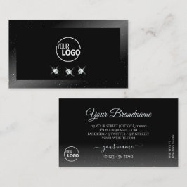 Noble Shimmery Black Sparkling Diamonds med Logoty Visitkort