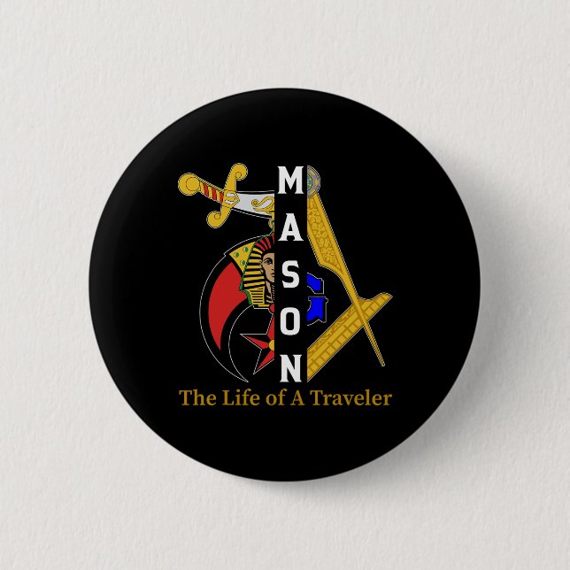 Noble Shriner Mason livet för resenärsfrimurare Knapp (Framsida)