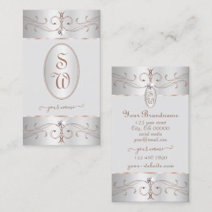 Noble Silver Ro Guld Ornamate Ornamate Initialer Visitkort