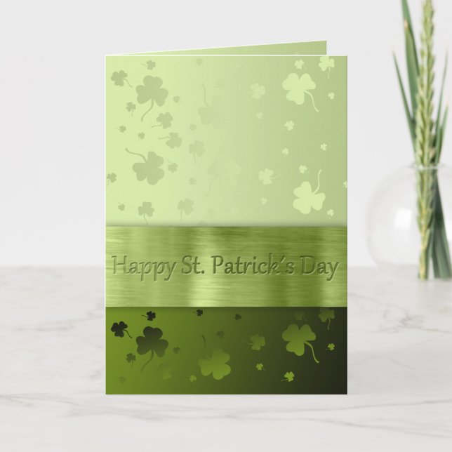Noble St. Patrick's Day Shamrocks - Greeting Card Kort (Framsida)