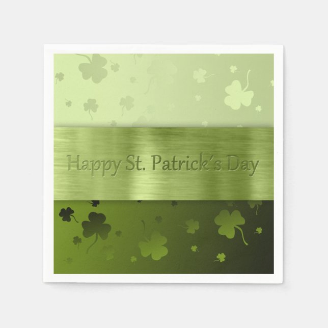 Noble St. Patrick's Day Shamrocks - Pappersservett (Framsidan)