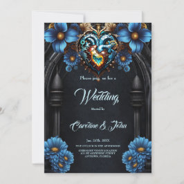 Noble steampunk hjärta inbjudningar