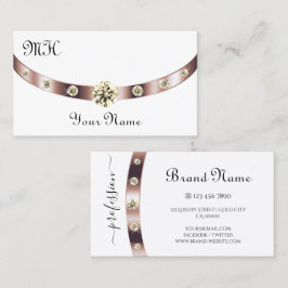 Noble White och Ro Guld med Monogram Luxurious Visitkort