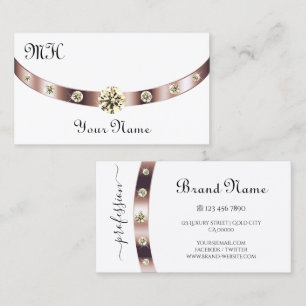 Noble White och Ro Guld med Monogram Luxurious Visitkort