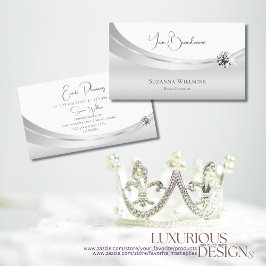Noble White Silver, dekorerad med Gnistra Jewel Visitkort