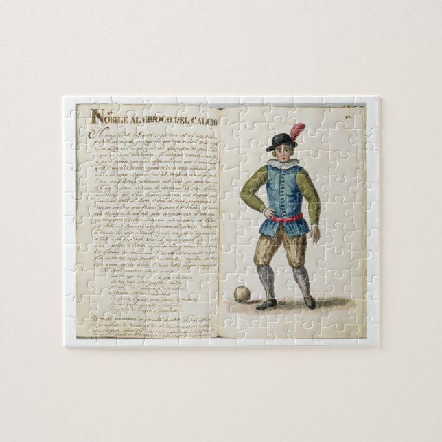 Nobleman som leker fotboll som är venetian pussel (Horisontell)