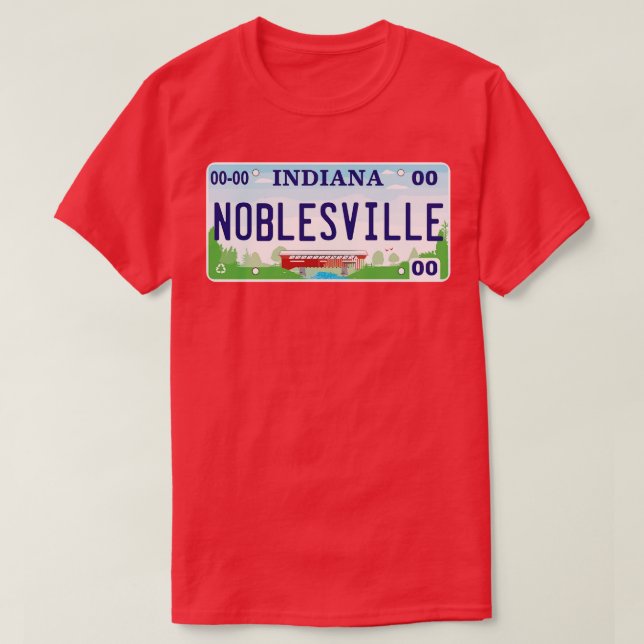 Noblesville Indiana License Plate T Shirt (Design framsida)