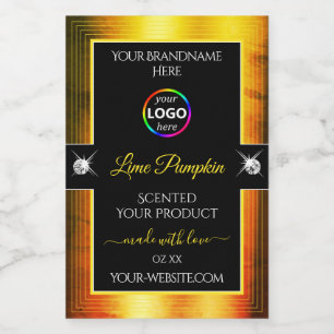 Nobly Black Shiny Golden Orange Logotyp Product La Mat Etikett