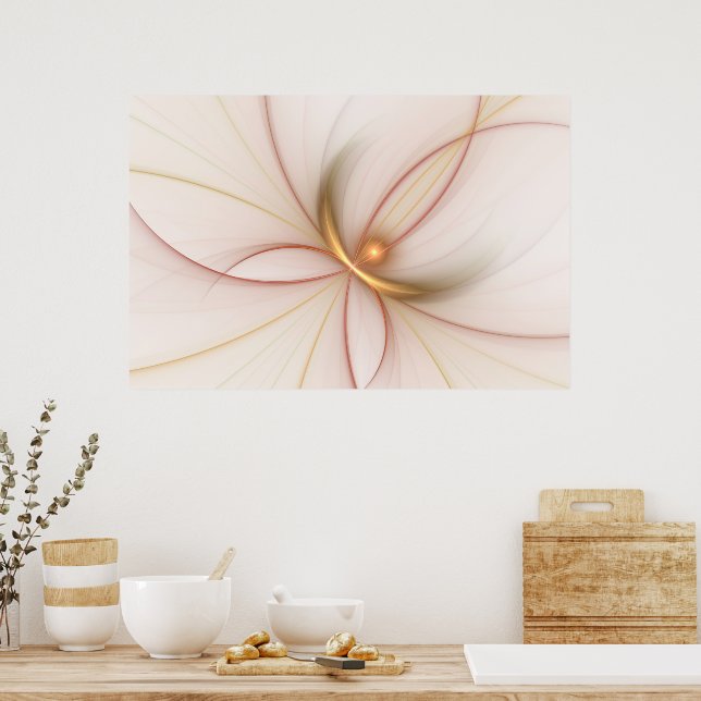 Nobly Copper And Gold Abstract Modern Fractal Art Poster (Kök)